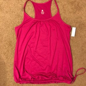 TALL Exercise Yoga Tank Drawstring Waist Pink!